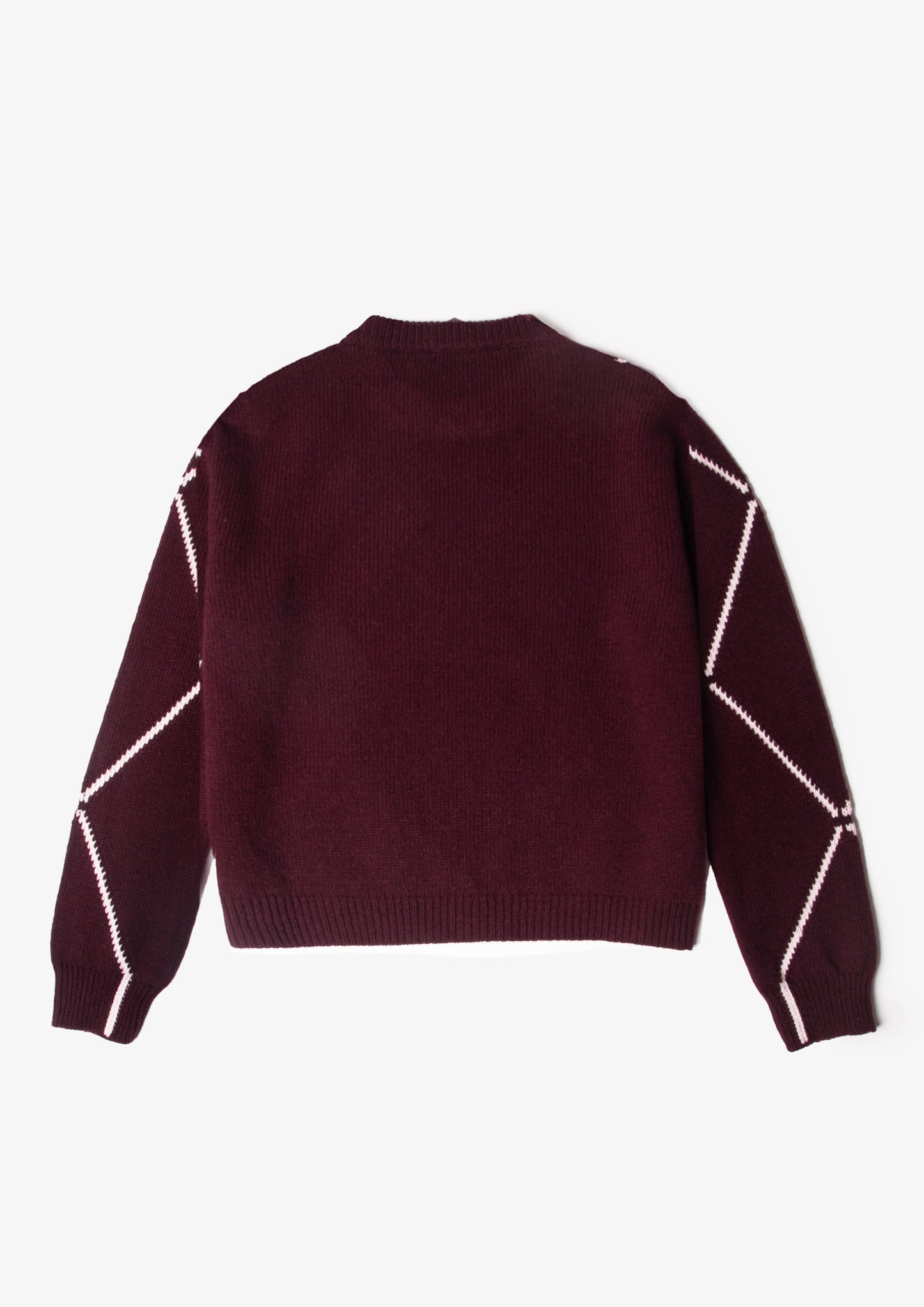Boxy Wool-Cashmere Sweater - Burgundye