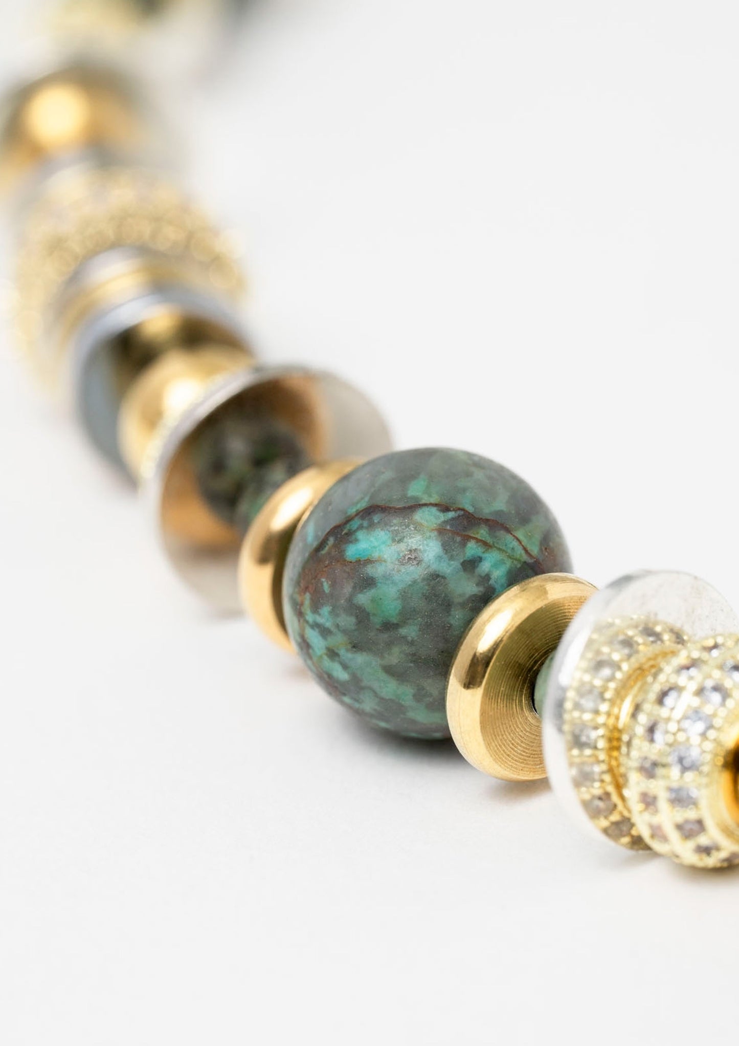 Collier Nefertiti - Silver/Gold/Green