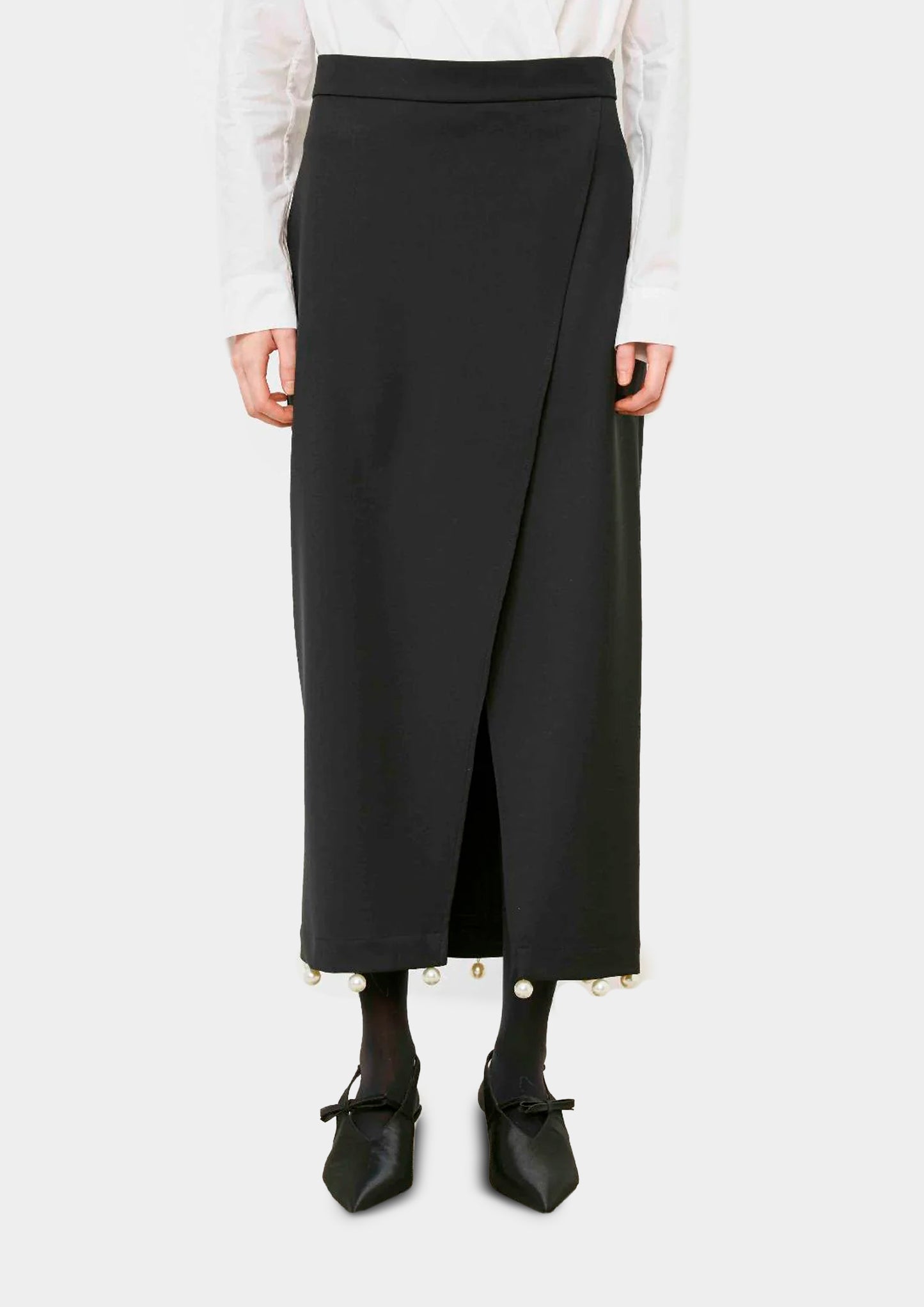 Skirt with Pearls - Gray