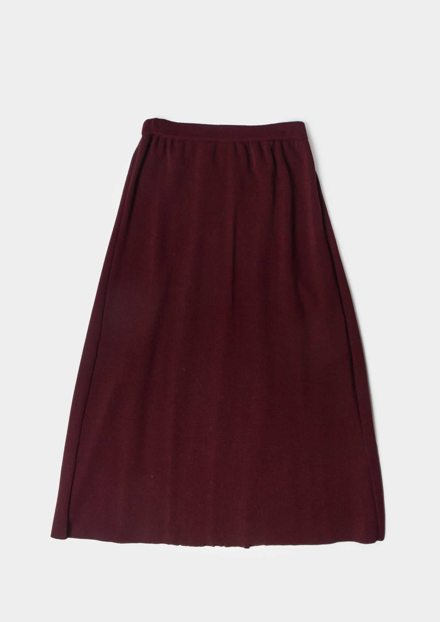 Long Pleated Skirt - Burgundy