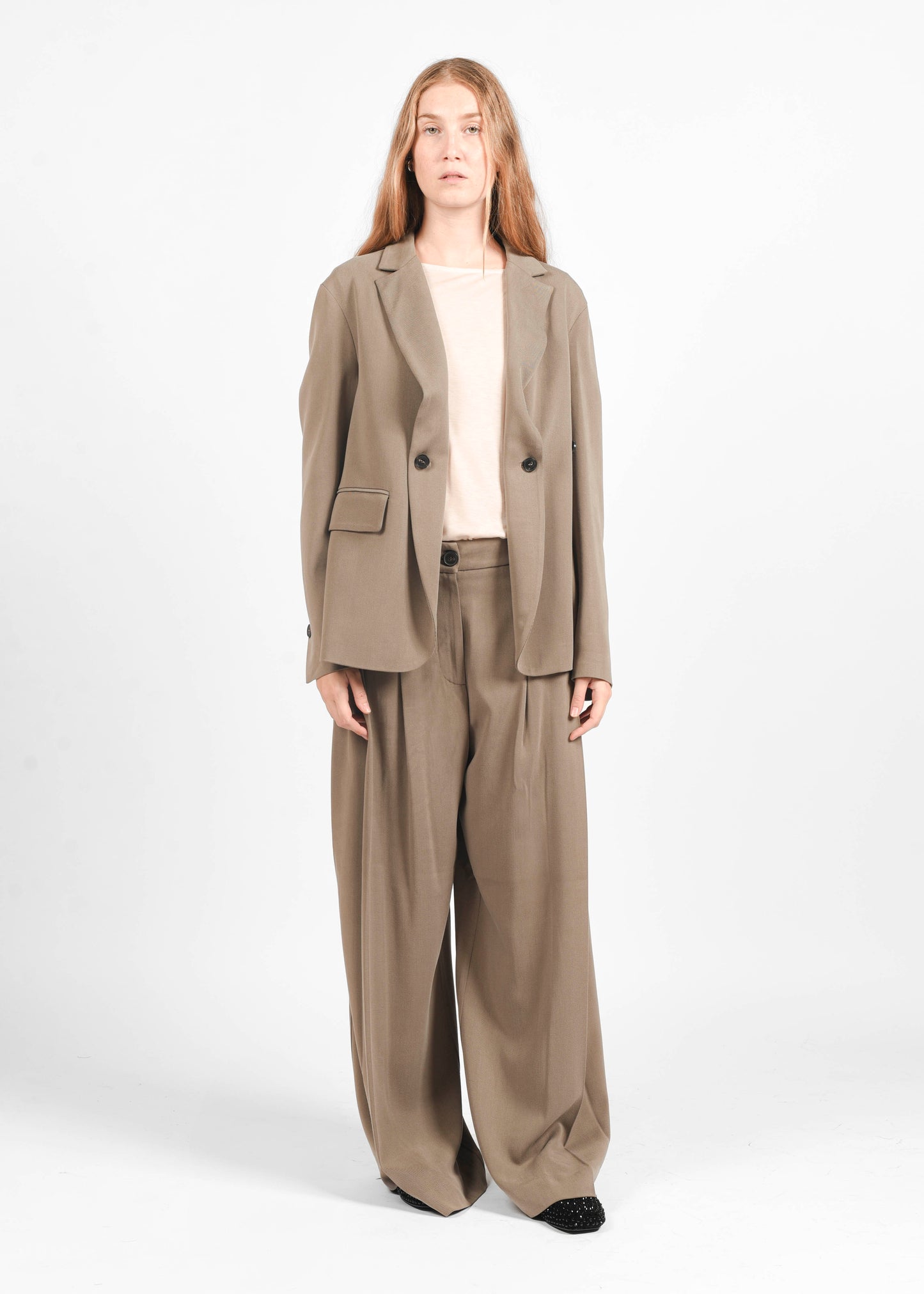 Wide-Leg Trousers - Mud