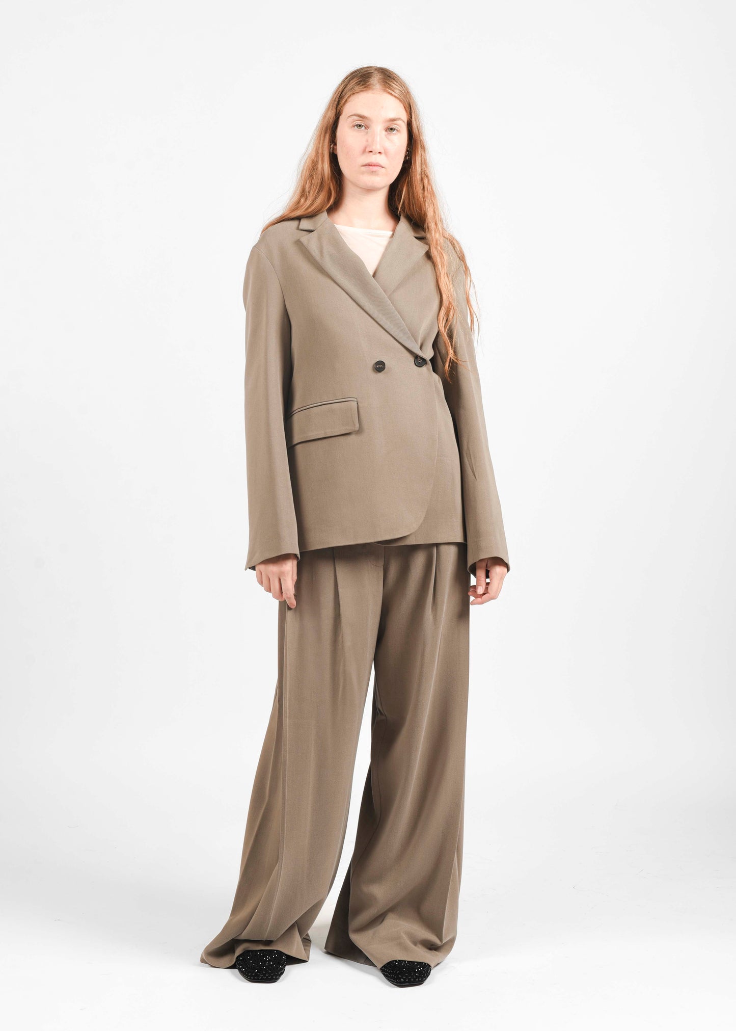 Double-Breasted Blazer - Mud