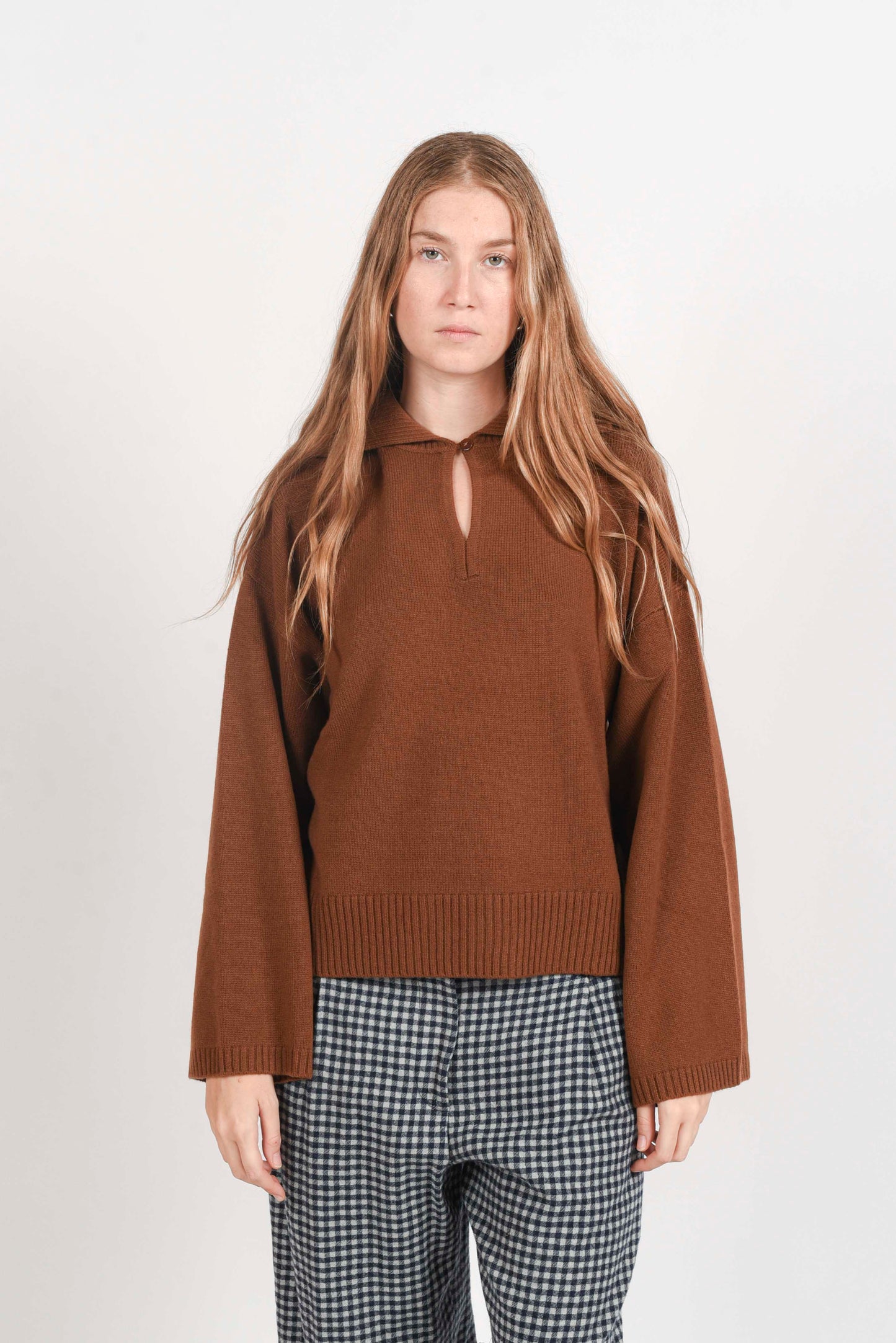 Polo Knit Sweater - Tabacco