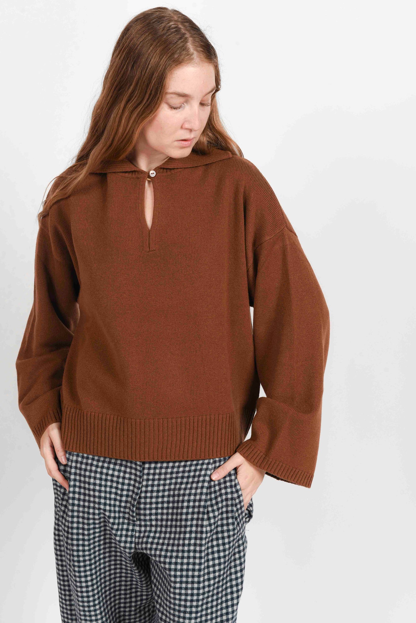 Polo Knit Sweater - Tabacco