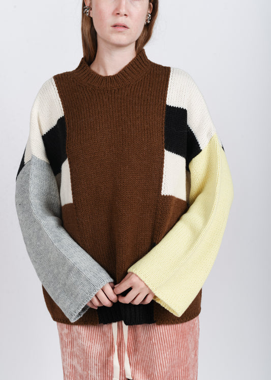 Over Pullover Bicolor - Brown
