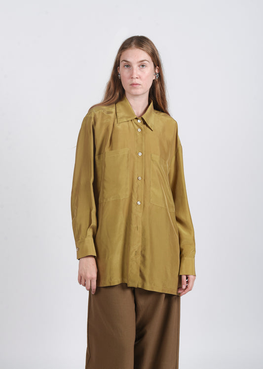 Oversized Silk Shirt - Agave