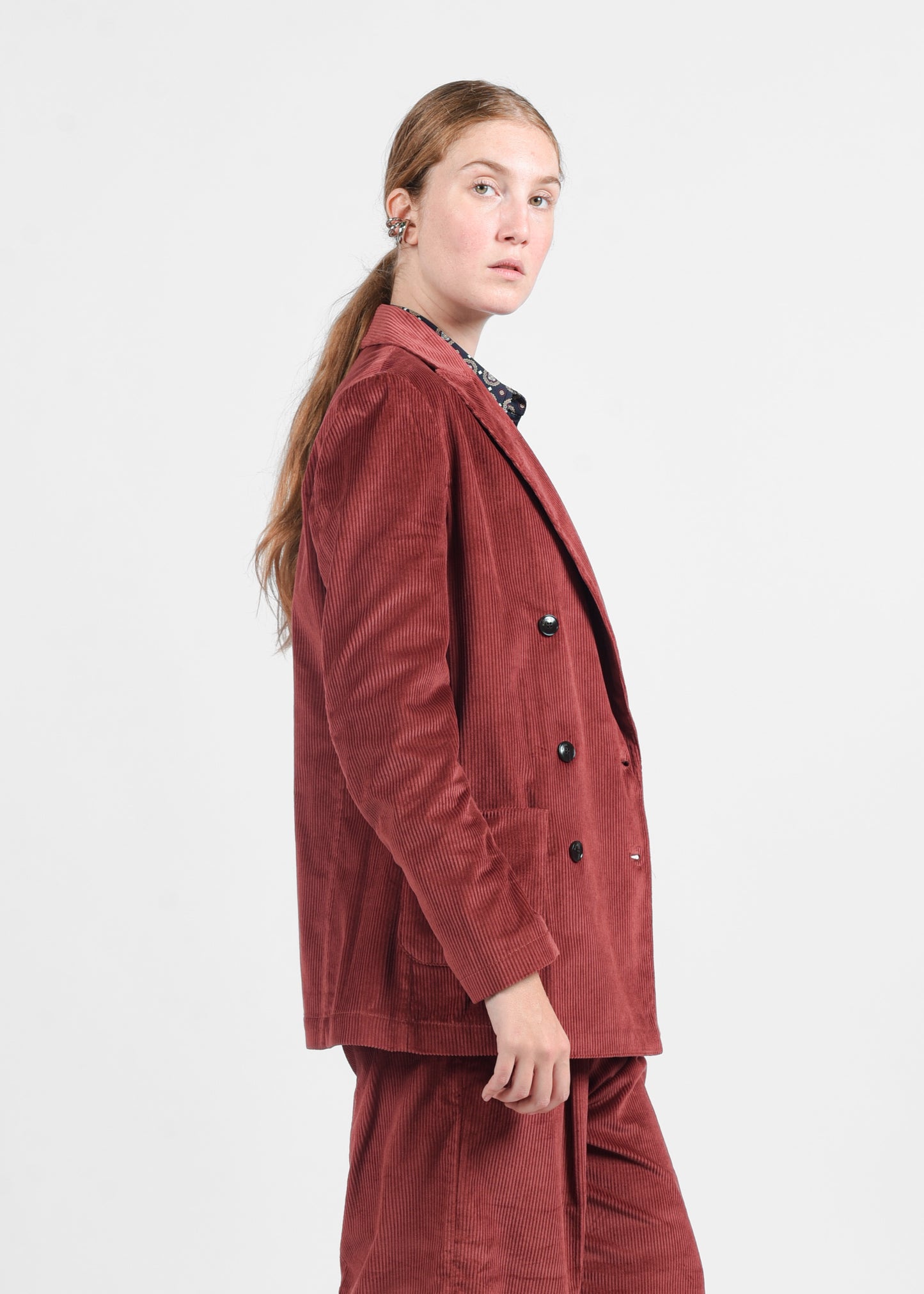 Corduroy Blazer - Magenta