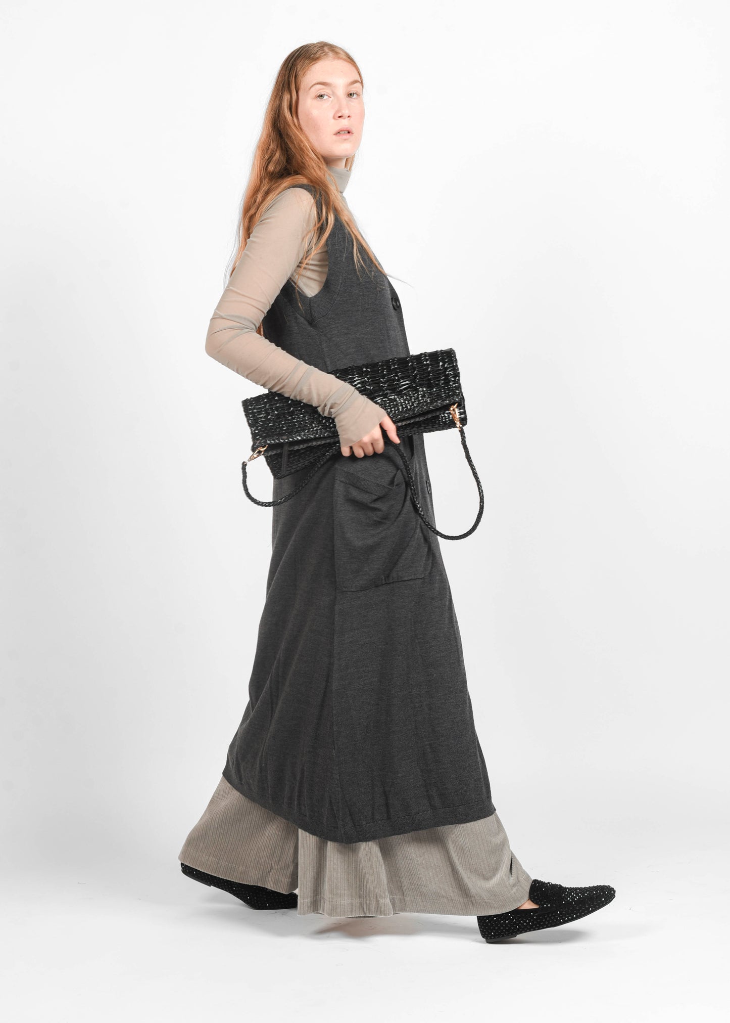 Long Wool Cardigan - Storm Grey