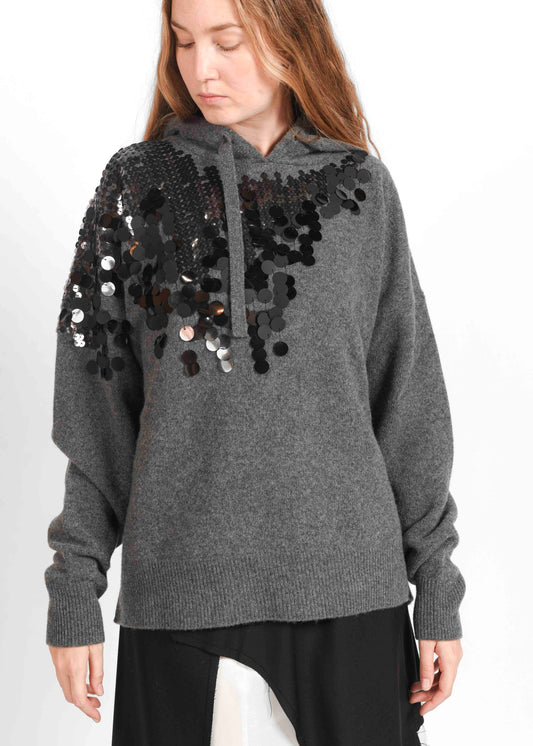 Oversized Wool Hoodie - Grigio