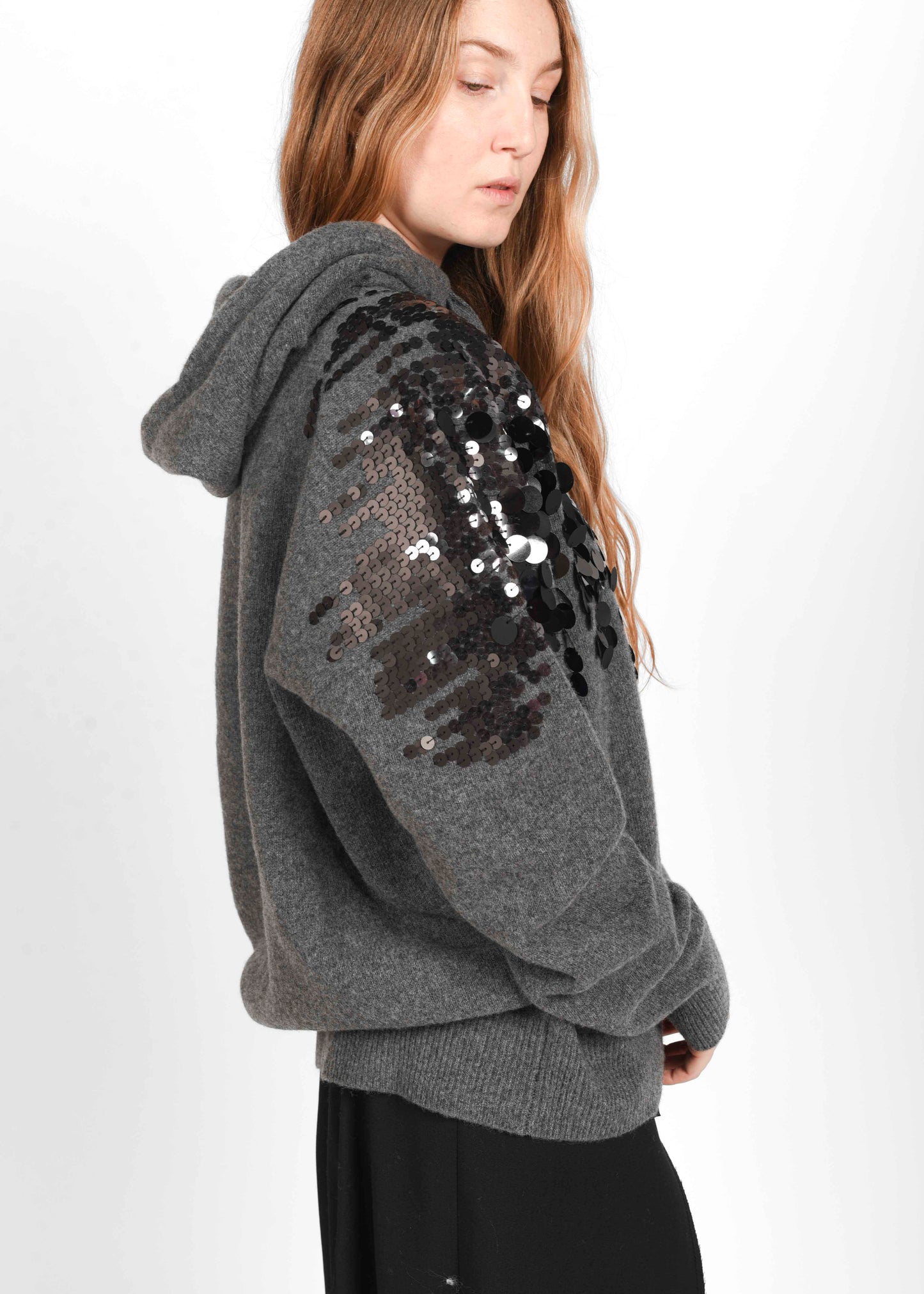 Oversized Wool Hoodie - Grigio
