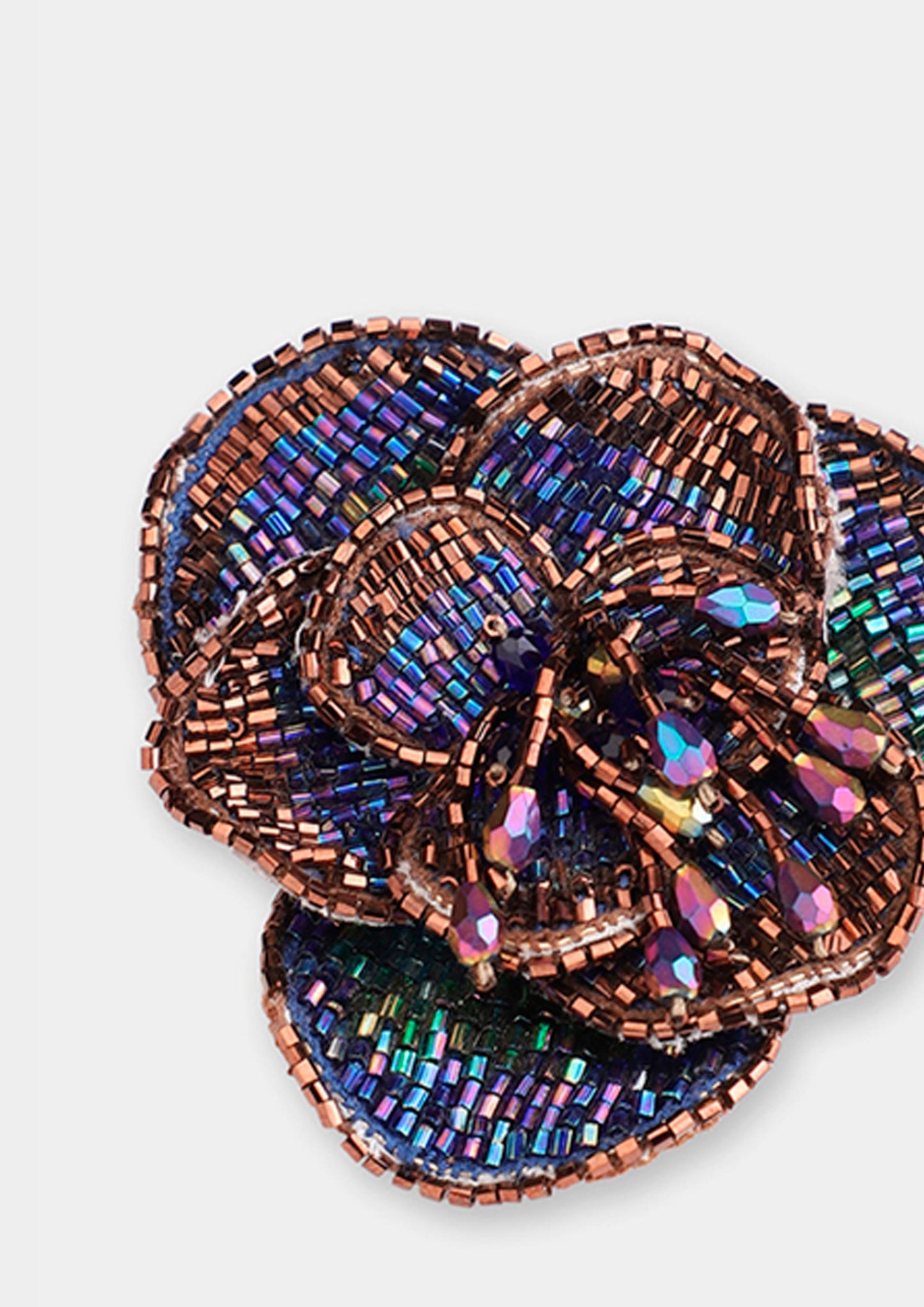 Camelia Brooch - Blue Navy