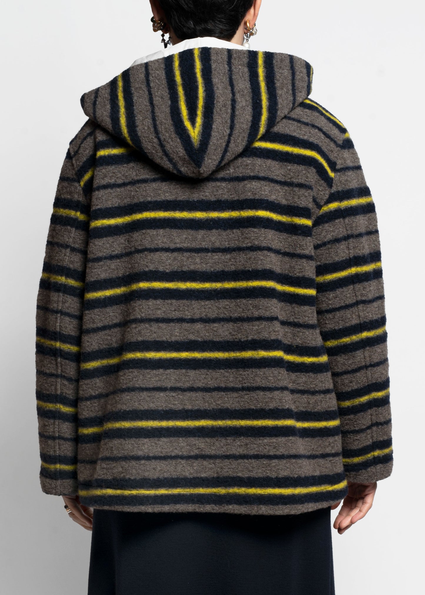 Hooded Toggle Coat - Grigio/Blu