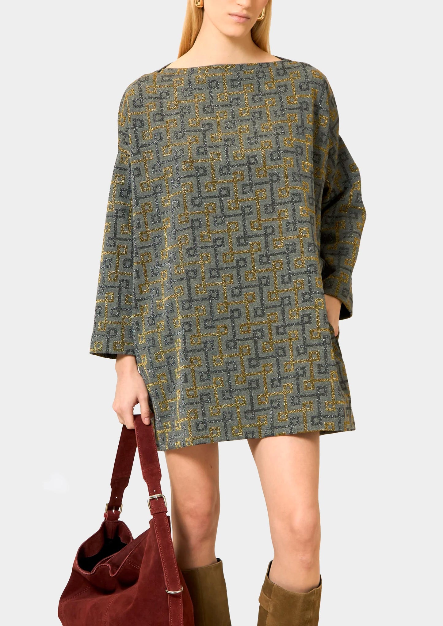 Alison Over Hoodie/Dress - Multi Grigio