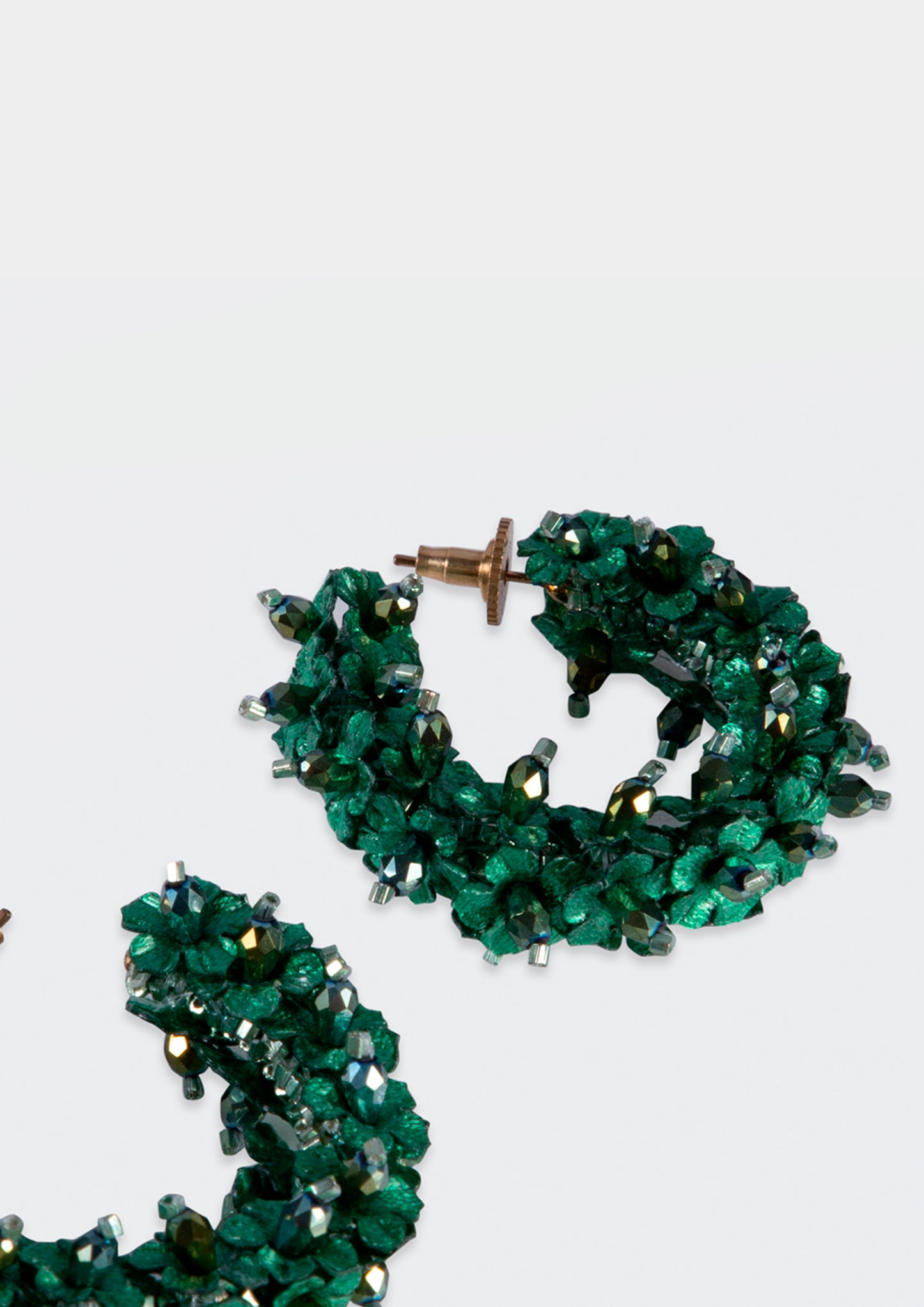 Flower Hoops Small Earrings - Verdi