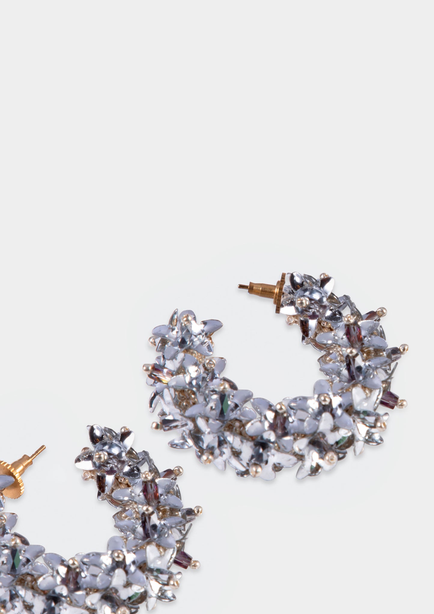 Flower Hoops Small Earrings - Argento