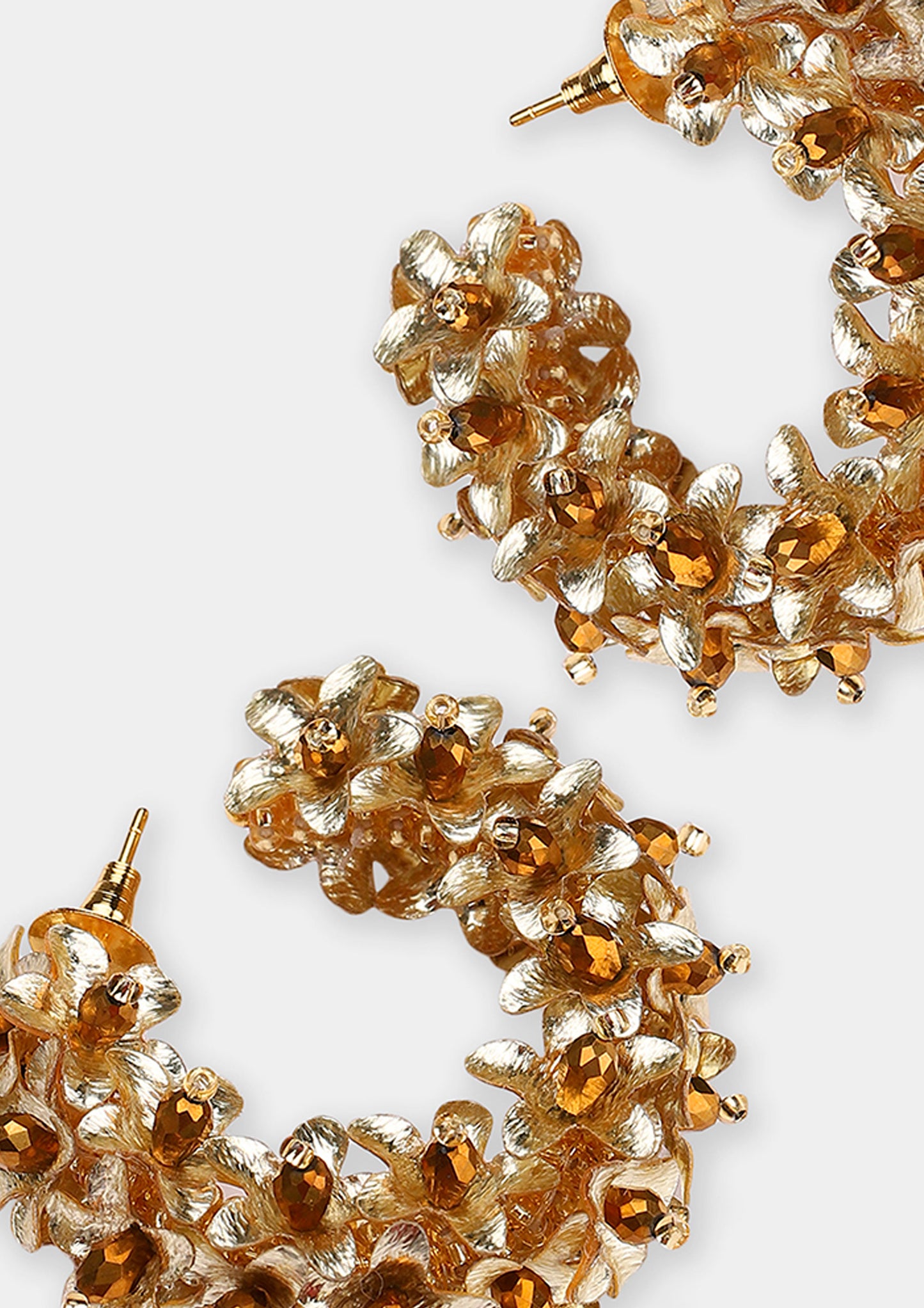 Flower Hoops Small Earrings - Gold