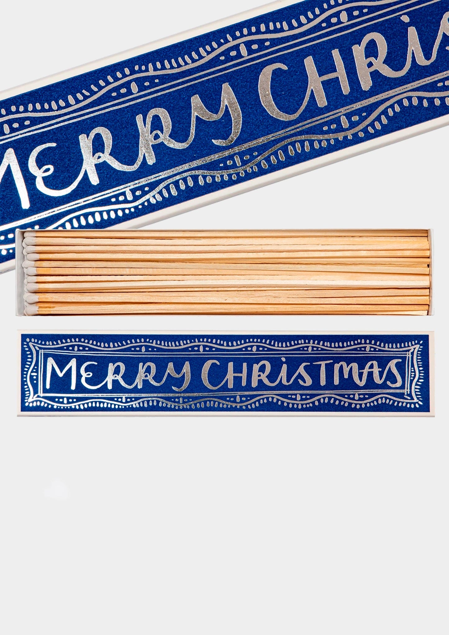 Merry Christmas Long Matches - Blu/Argento