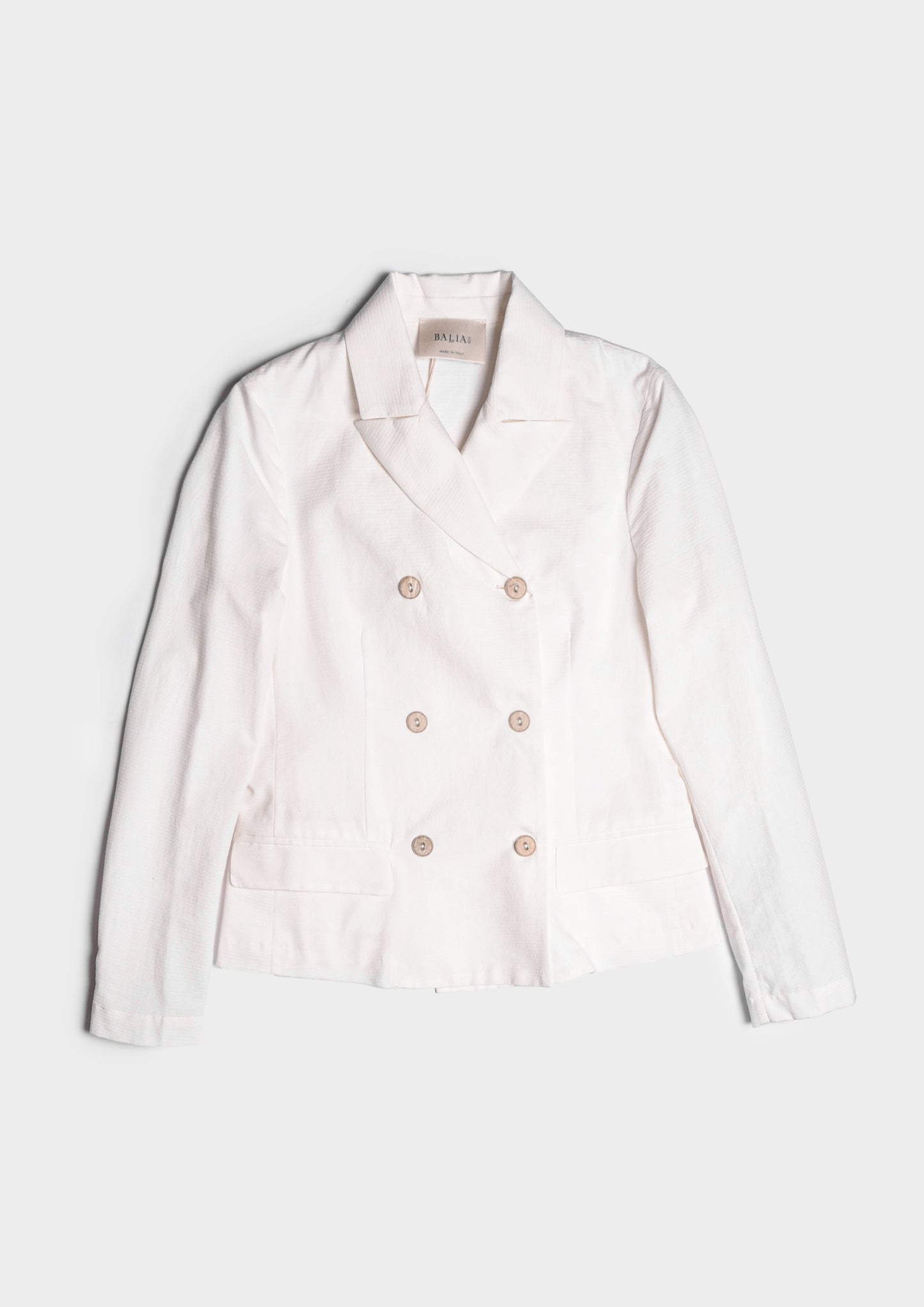 Fitted Double-Breasted Blazer - Latte