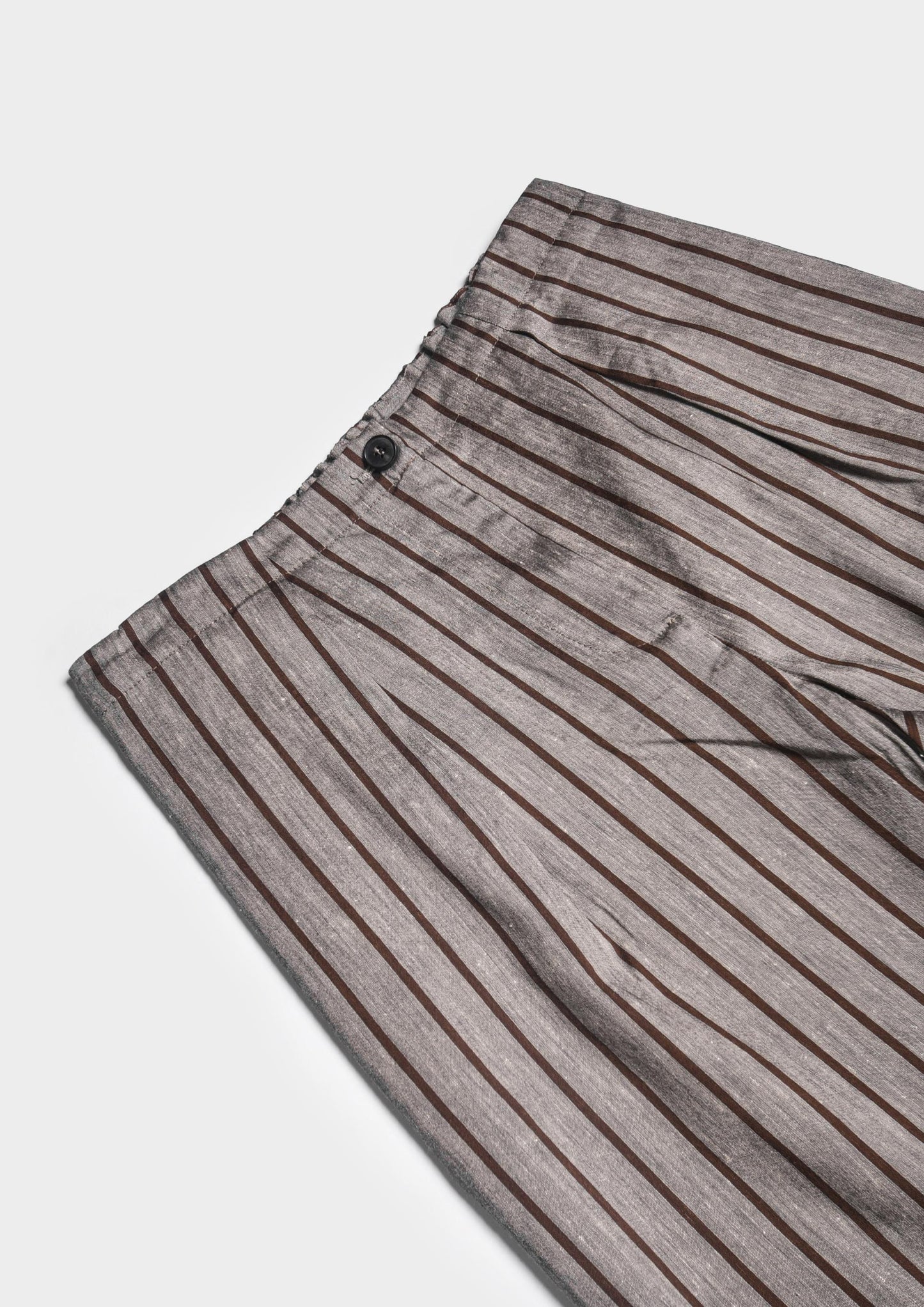 Linen-Viscose Pinstripe Pants - Brown