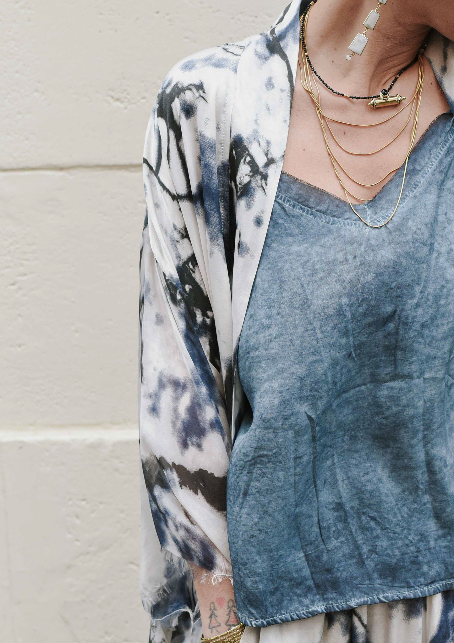 Satin Cami Top - Blue Matisse