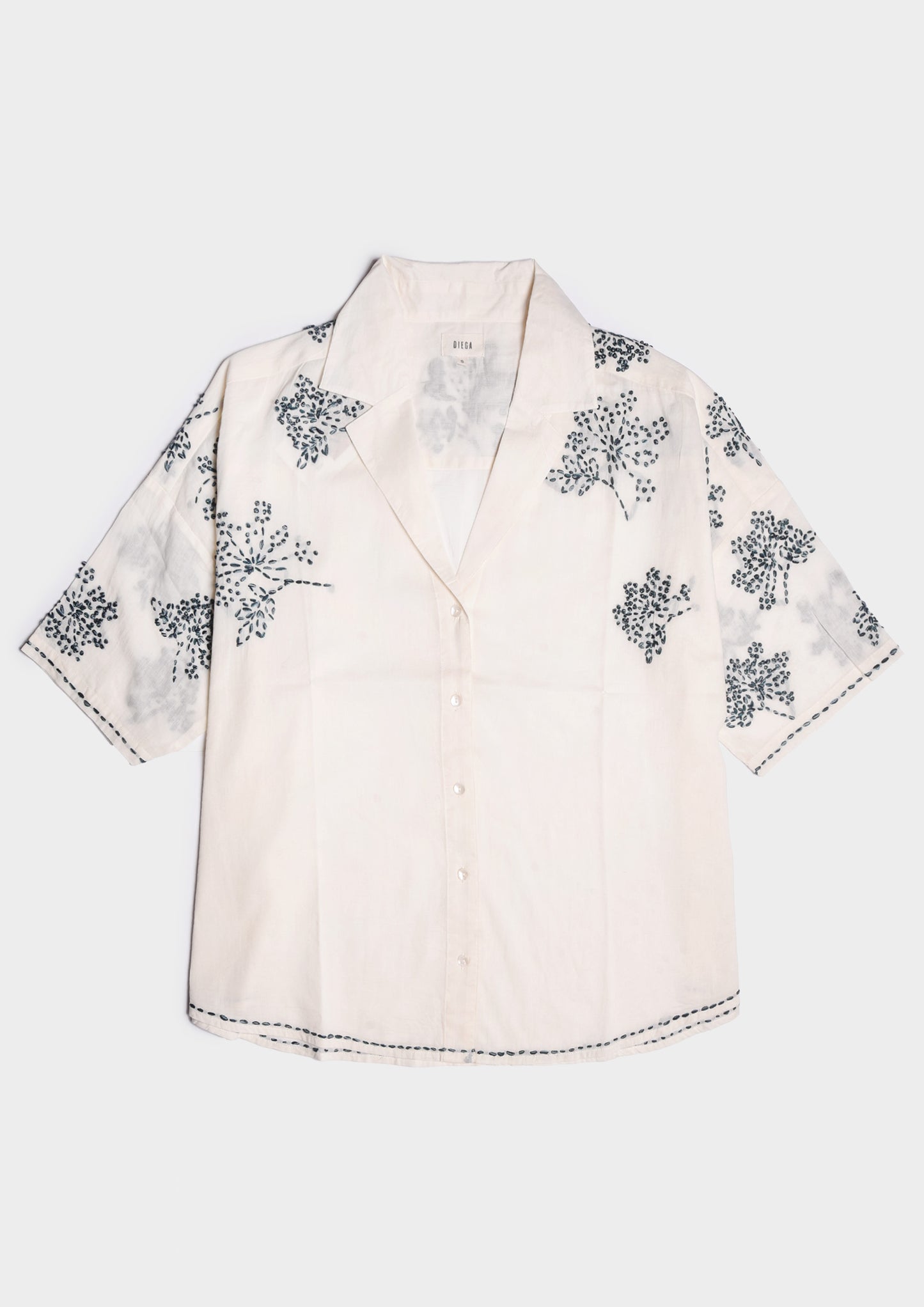 Embroidery Over Shirt - Indigo