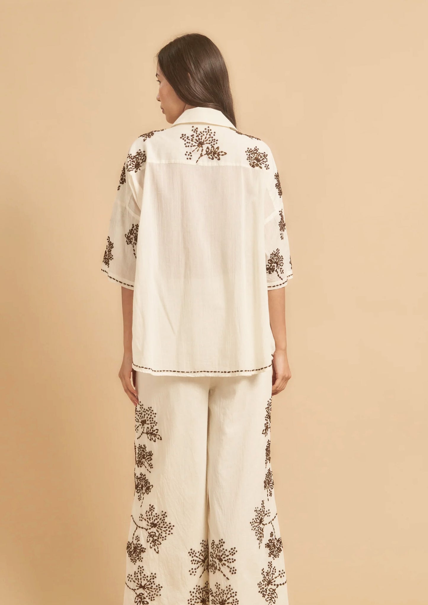 Embroidery Over Shirt - Indigo