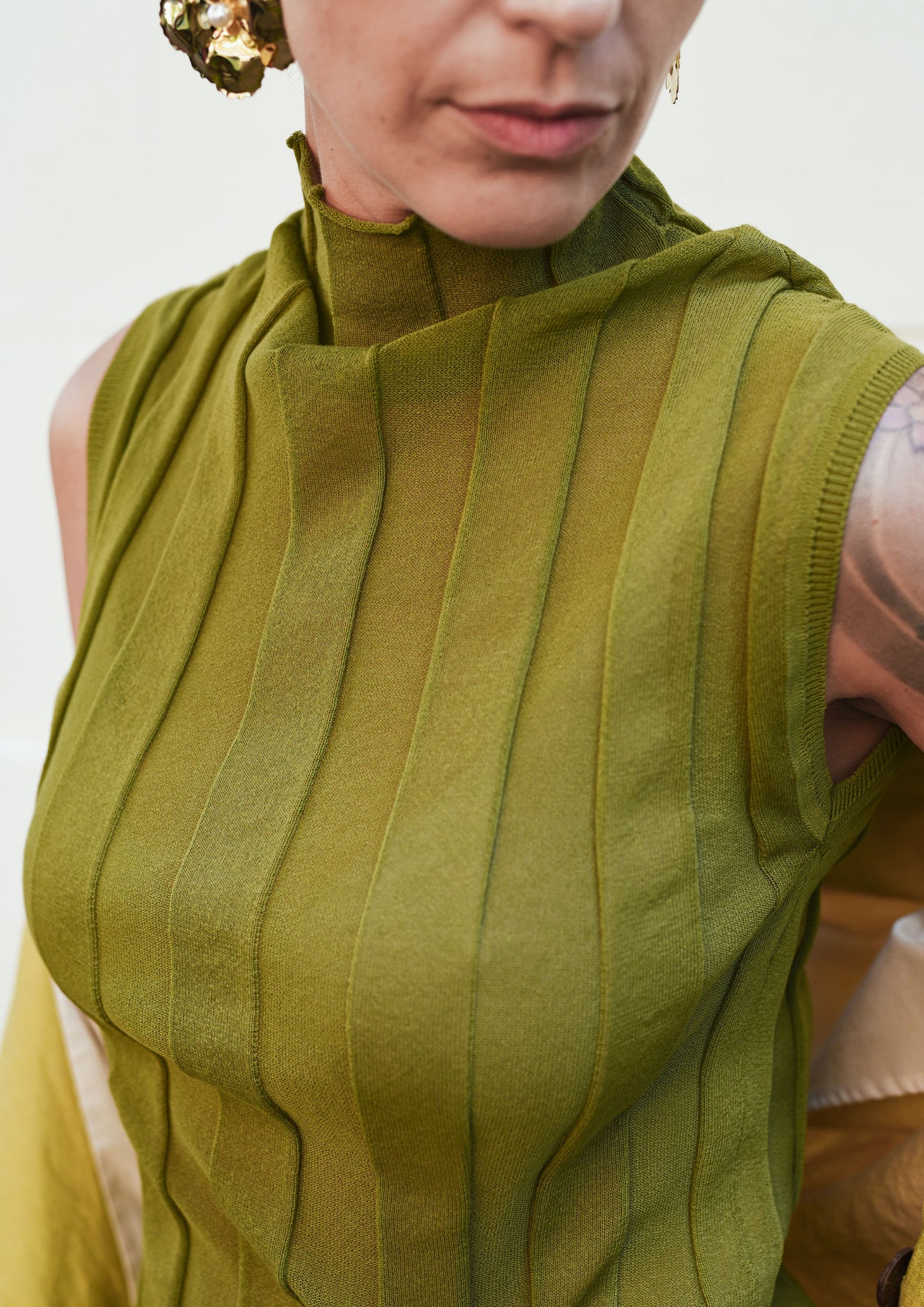 Sleeveless Ribbed Top - Sauge