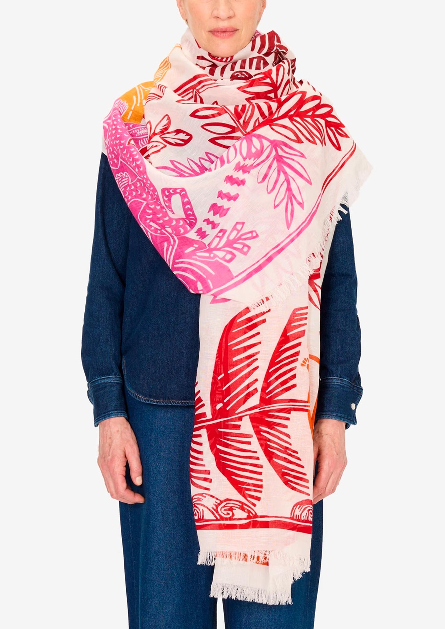 Sciarpa Jungle - Rouge/Orange/Rose