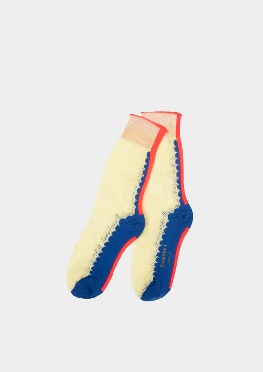 Calzini Pois in Rete - Giallo/blu