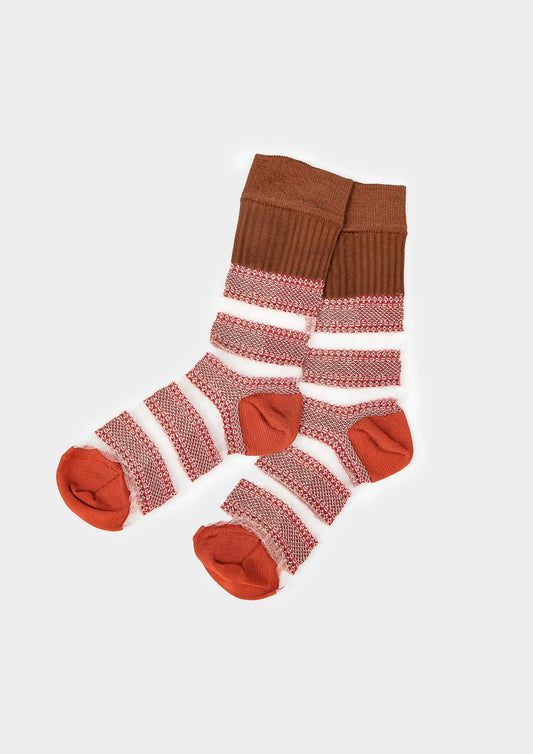 Calzini Trasparenze - Red/Brown