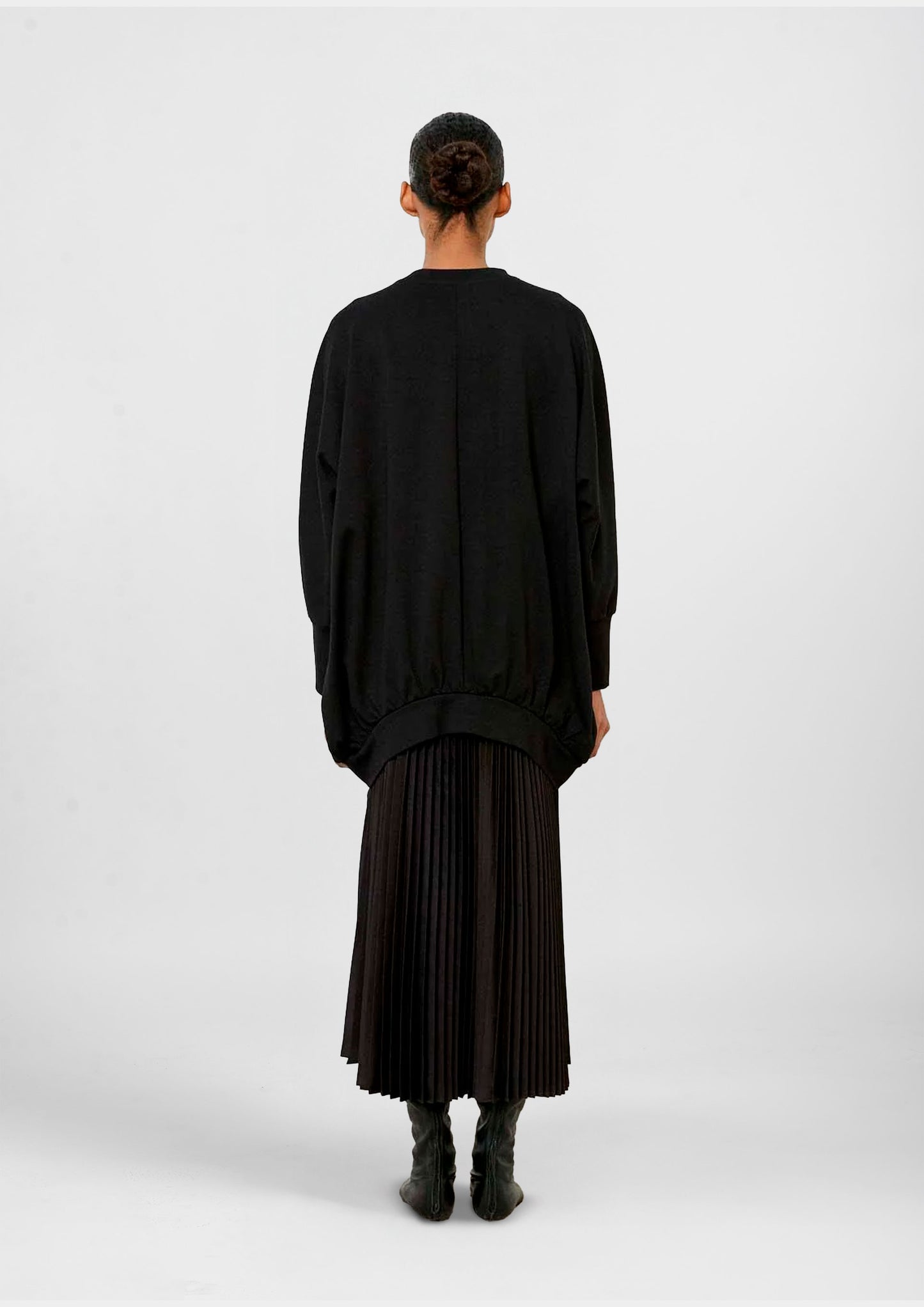 Plissé Dress e Over Sweatshirt - Black