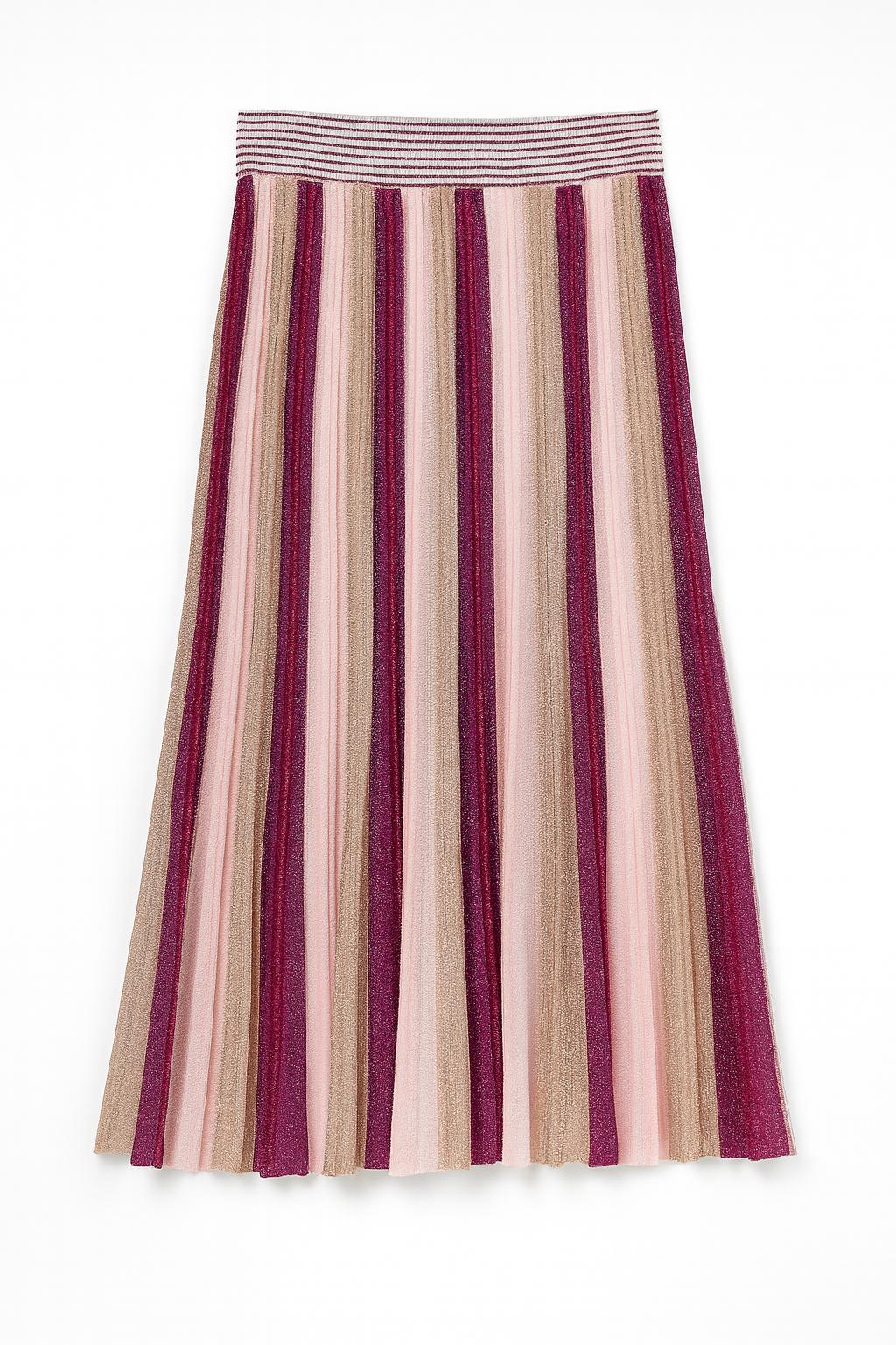 Lurex Plissé Skirt - Purple/Pink