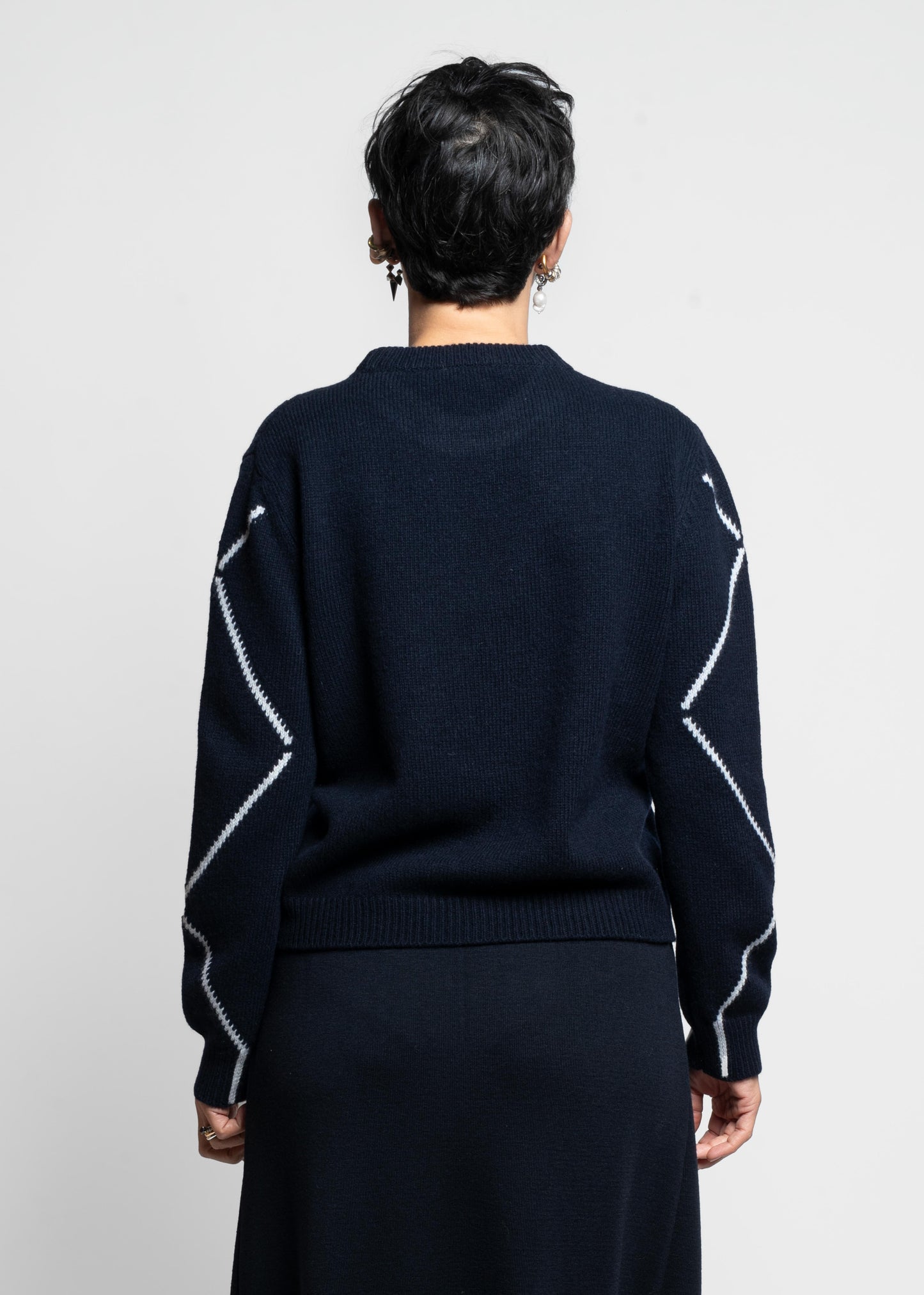 Boxy Wool-Cashmere Sweater - Blu
