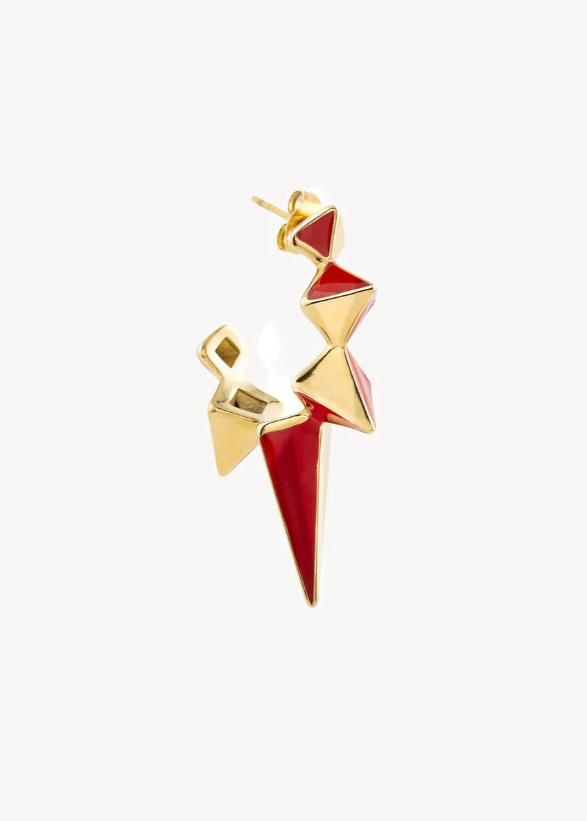Earring Iggy G - Gold/Red