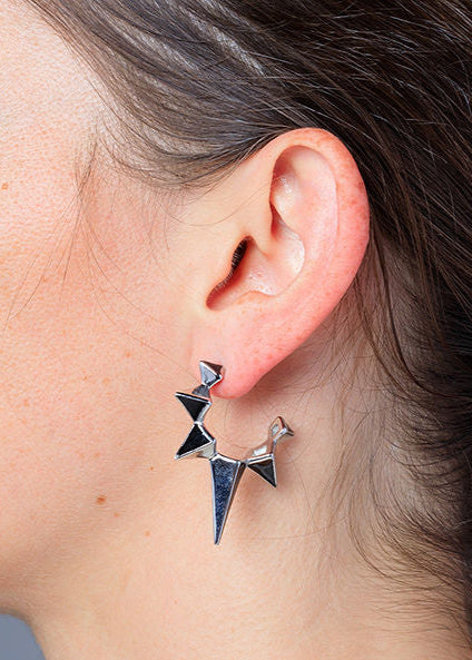 Earring Iggy S - Silver/Black