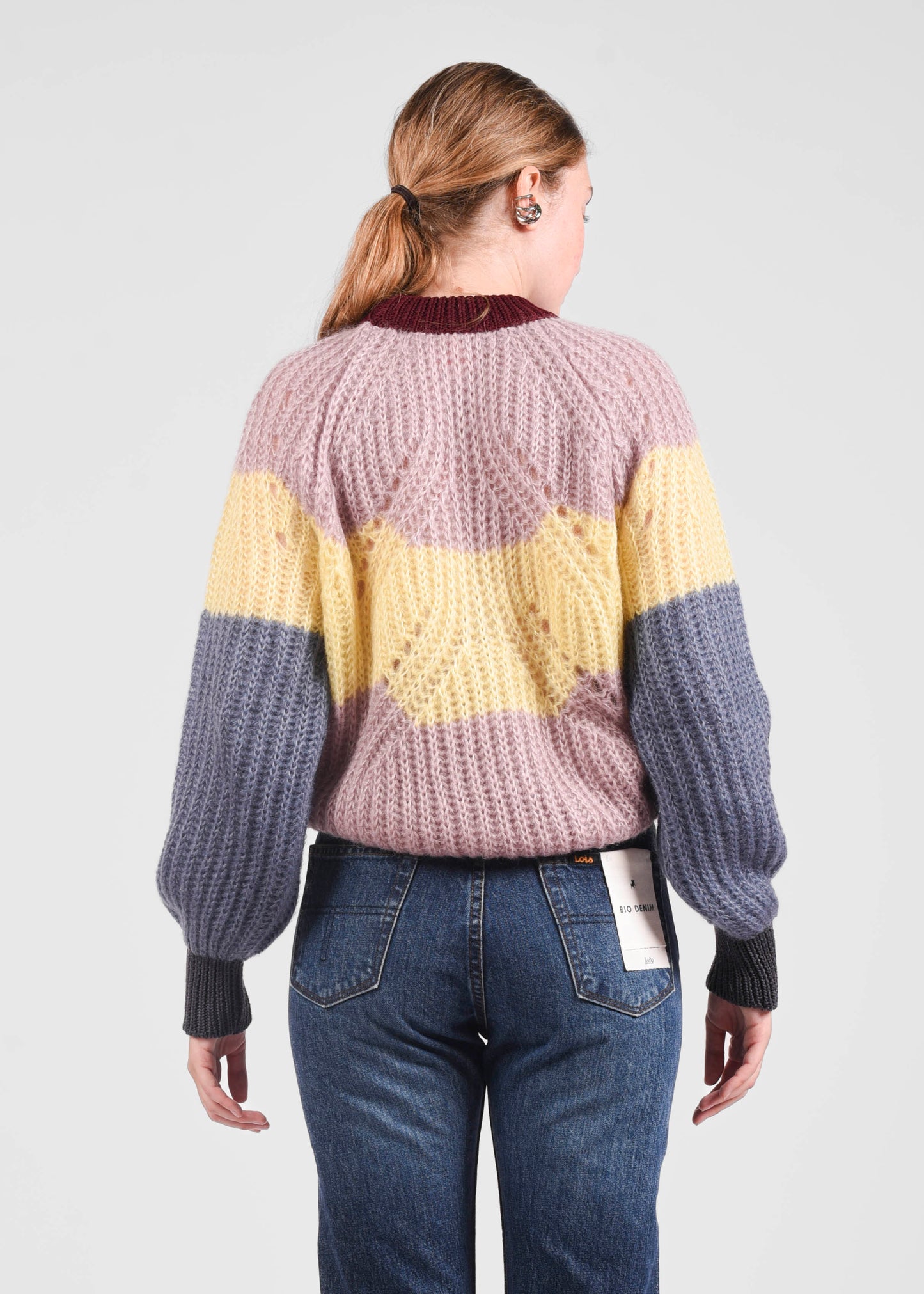 Over Crewneck Sweater - Malva/Giallino/Avio