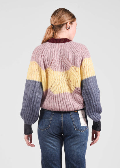 Over Crewneck Sweater - Malva/Giallino/Avio
