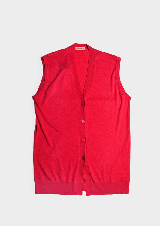 Cardigan Sleeveless - Ciliegia