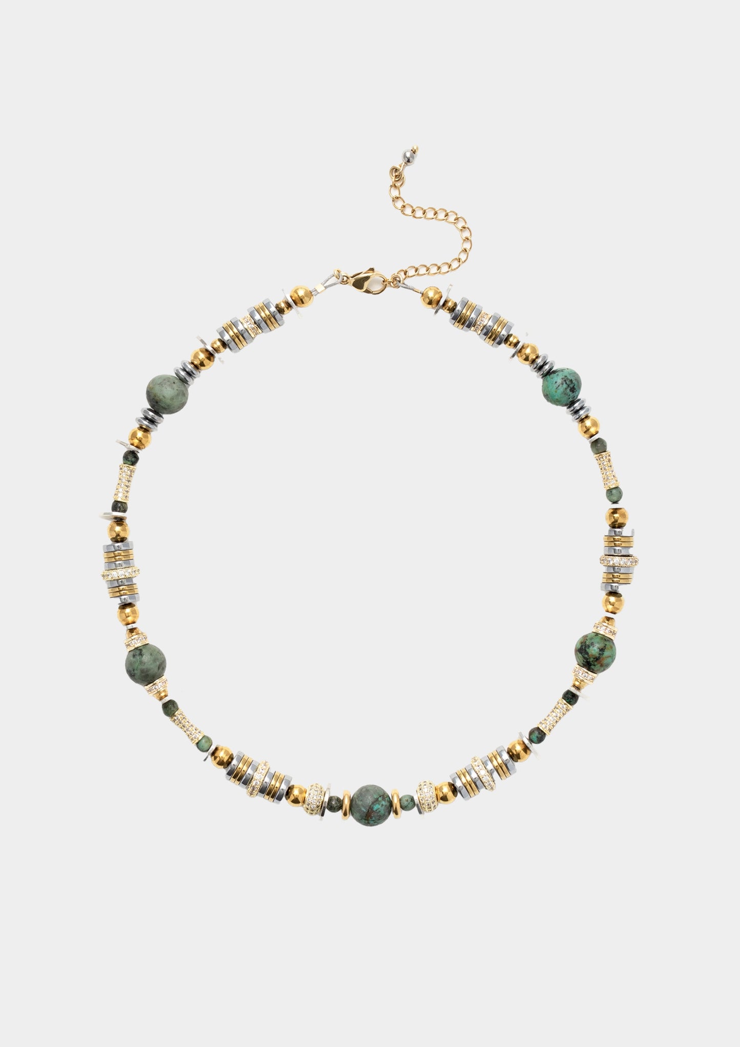 Collier Nefertiti - Silver/Gold/Green