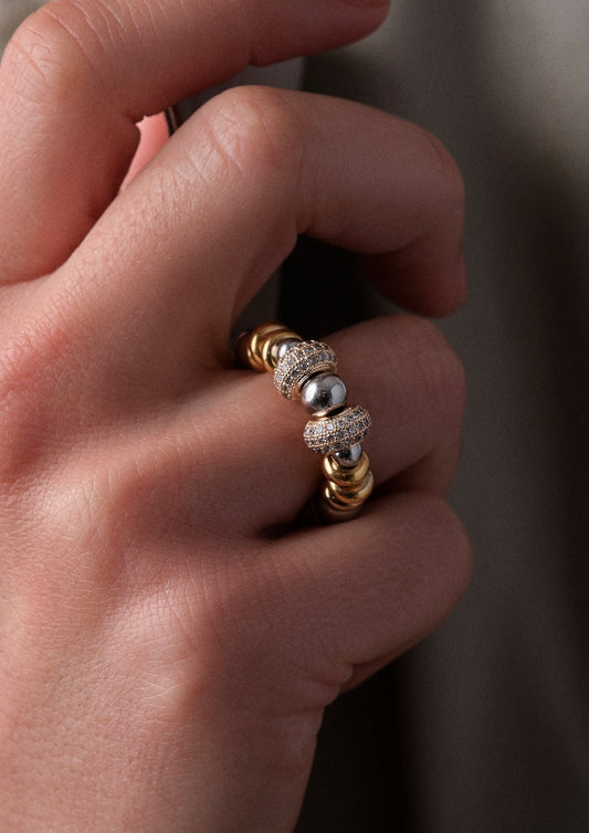 Anello Nefertiti Doré Double - Silver/Gols