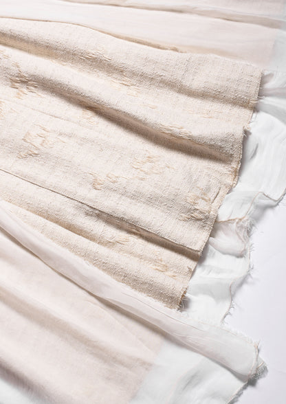 Asymmetric Jacquard Dress - Antique White