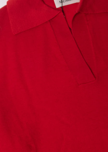 Oversized Polo Sweater - Coral