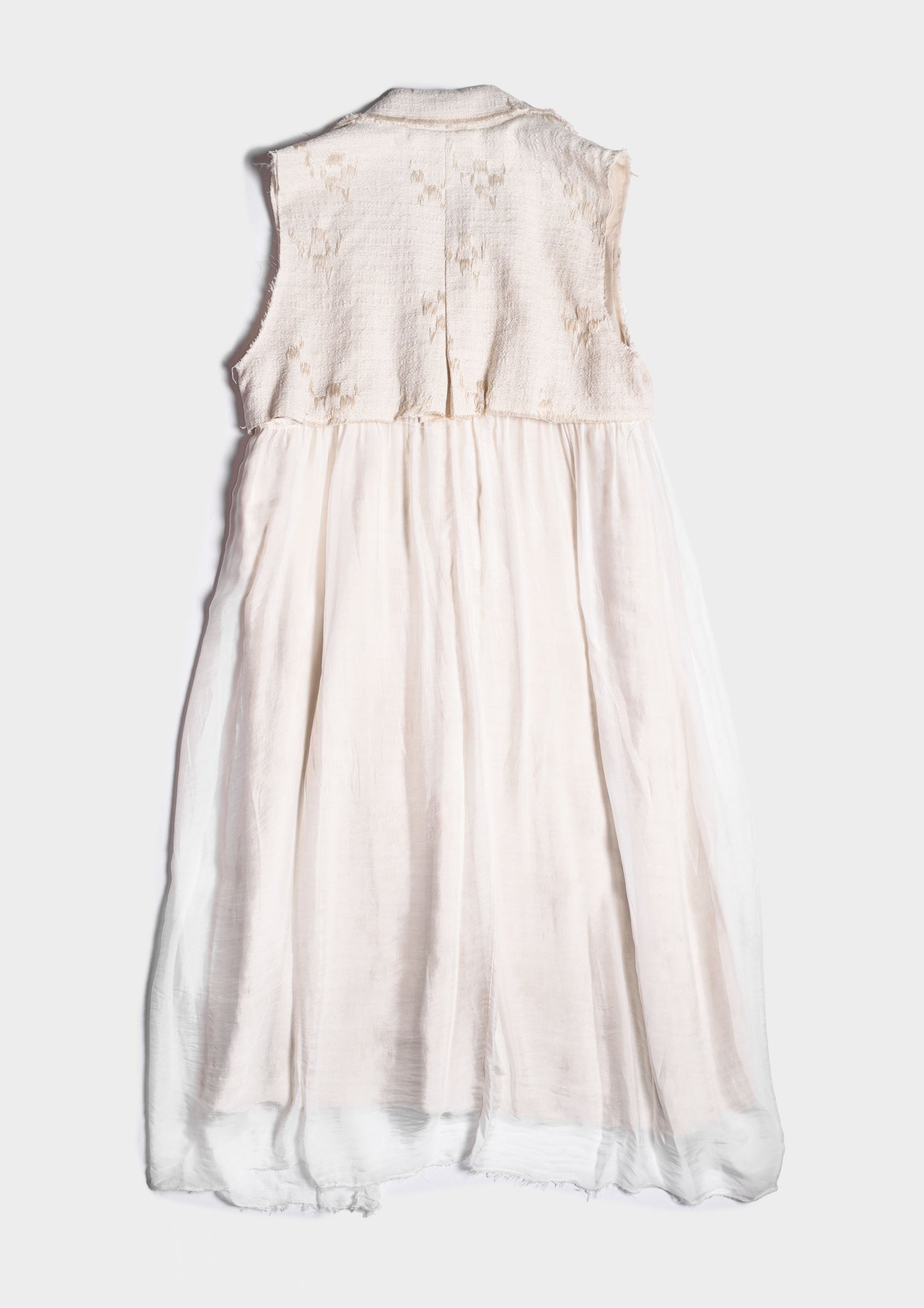 Asymmetric Jacquard Dress - Antique White