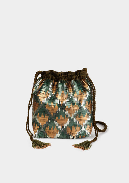 Diamond Ikat Bag - Green