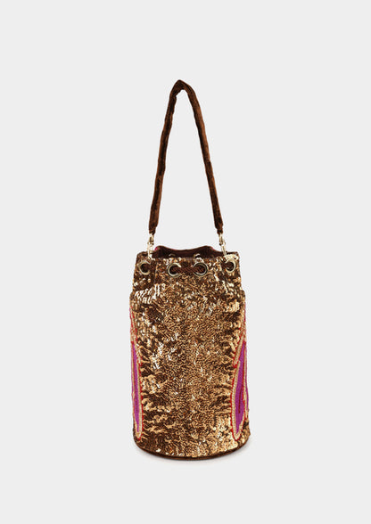 Feather Rigid Bucket Bag - Pink