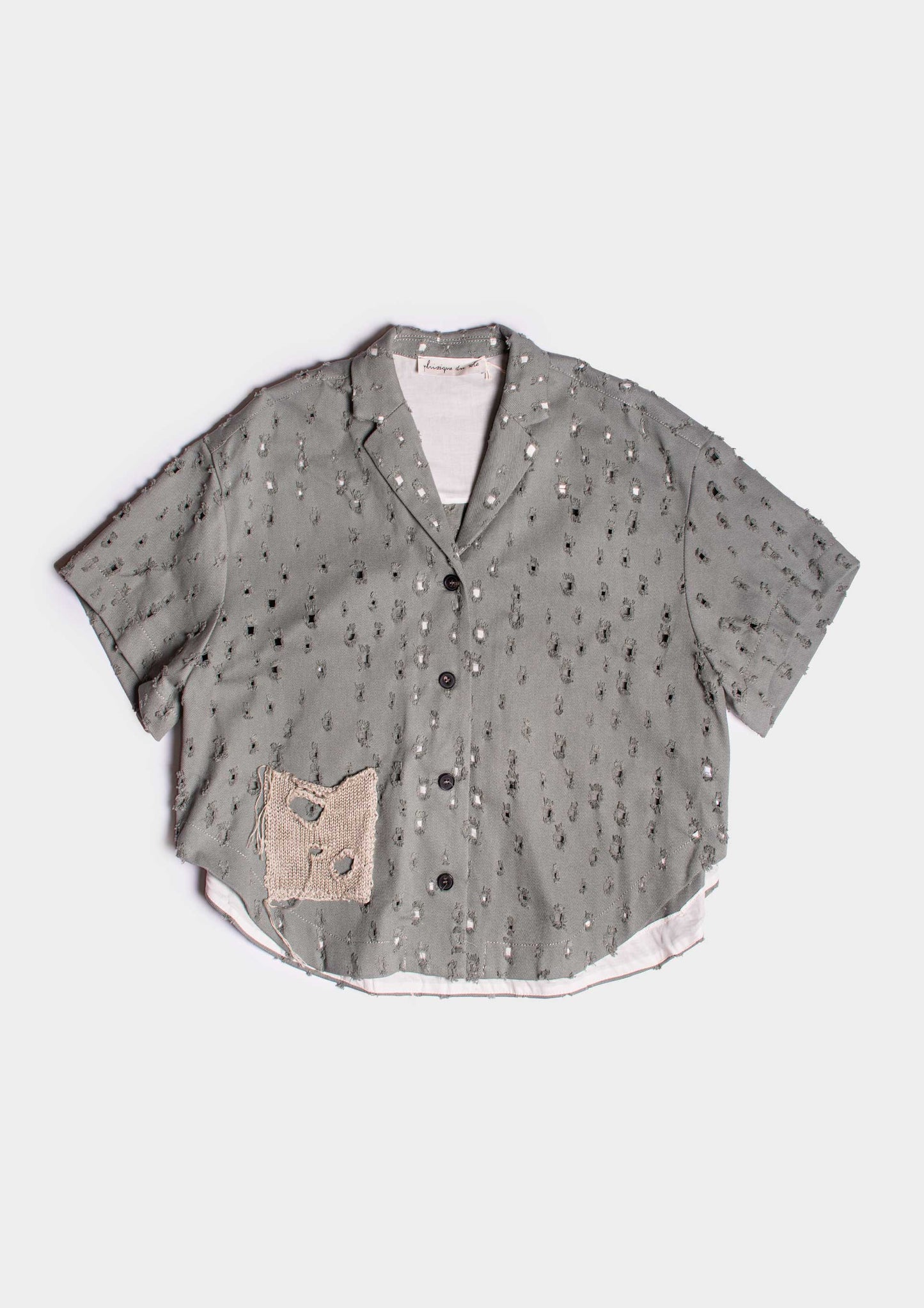 Perforated Jeans Jacket - Salvia