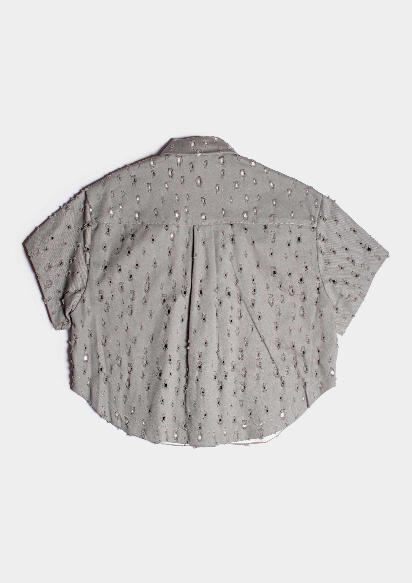 Perforated Jeans Jacket - Salvia