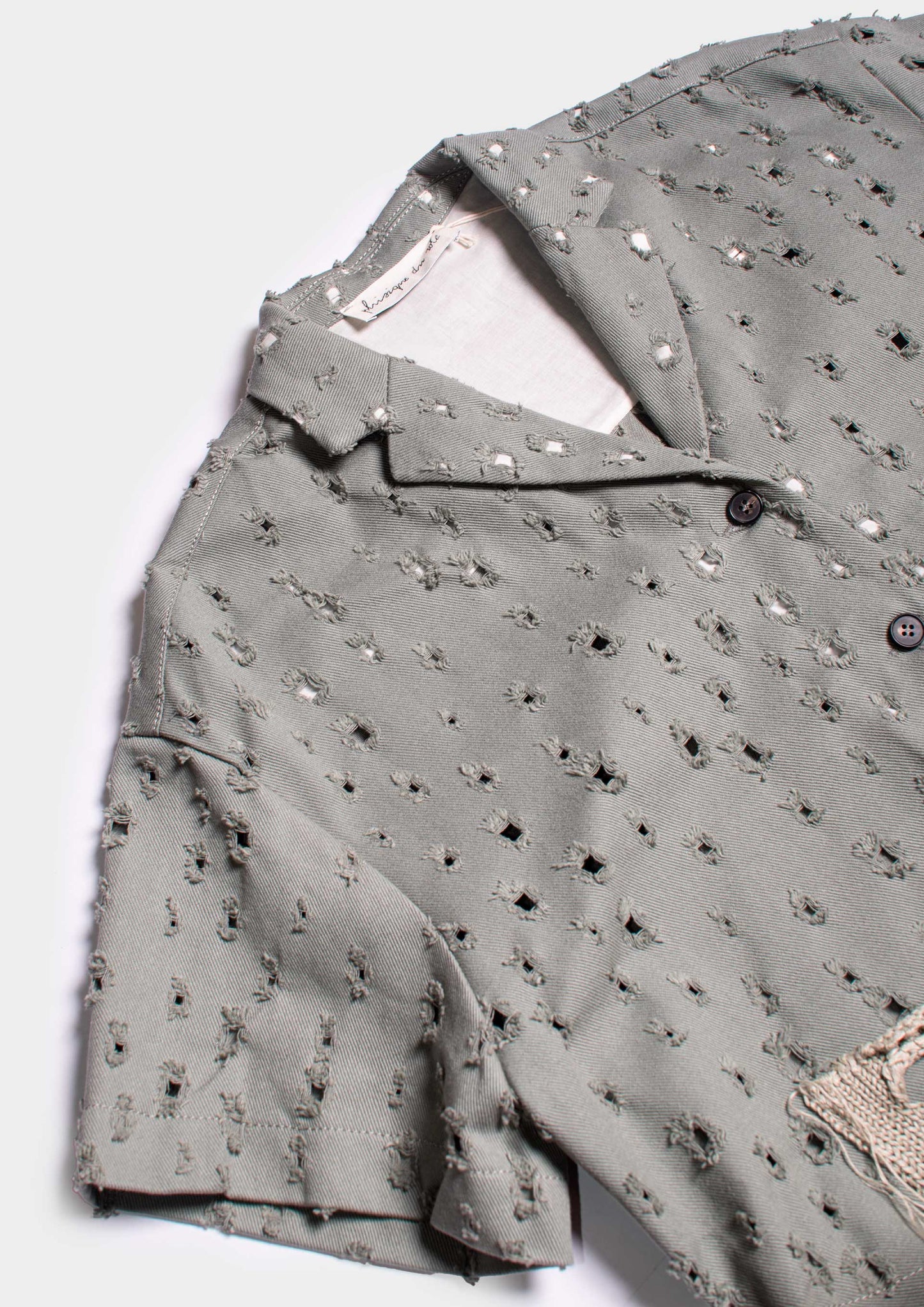 Perforated Jeans Jacket - Salvia