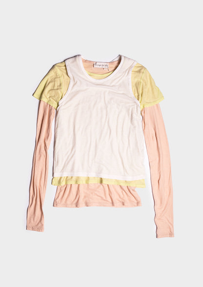 Three T-shirts - Naturale / Lime / Bianco