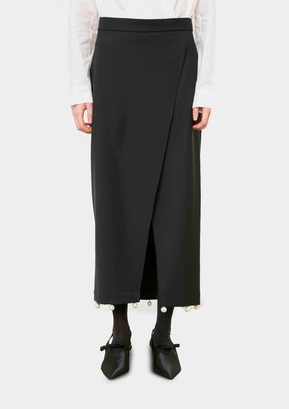 Skirt with Pearls - Gray